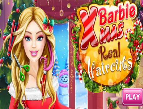 Barbie karácsonyi frizurája fodrászos játék