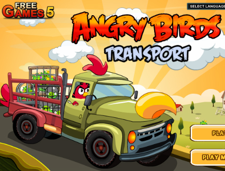Transport autós ügyességi Angry Birds játék