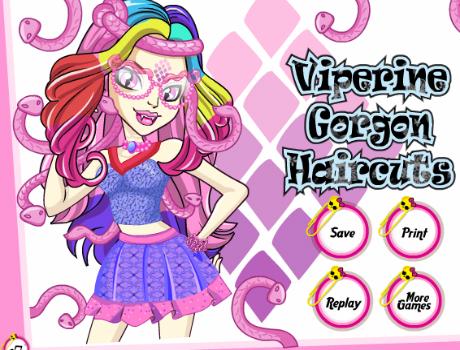 Viperine Gorgon extrém frizurája Monster high játék