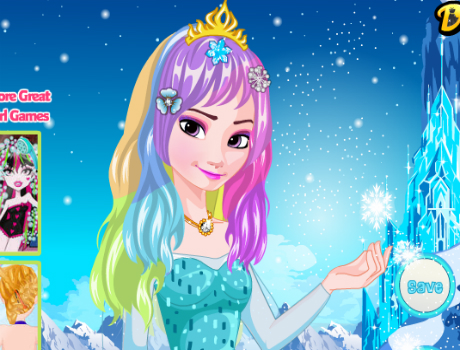 Elsa szuper hajkoronája fodrászos játék